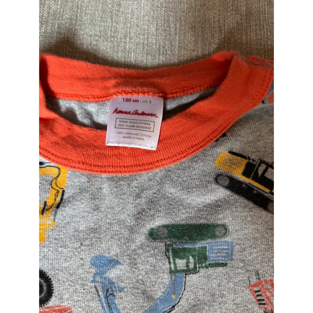 Hanna Andersson Kids‎ Pajamas Size 8 Construction Trucks Print Organic Cotton